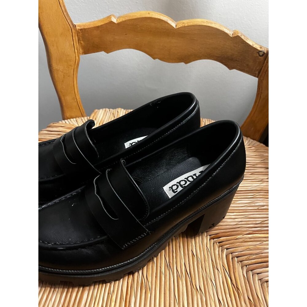 Mudd Mary Jane Platform Penny Loafer Black Block Heel Y2k Size 8 - Picture 4 of 12